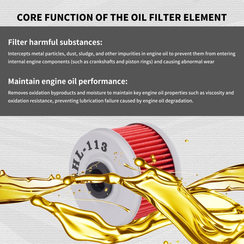 AHL 113 Oil Filter 15412-HM5-010 15412-HM5-A10 Compatible with Honda TRX400EX 397 TRX 400 EX 1999-2008 (Pack of 3) - Image 5